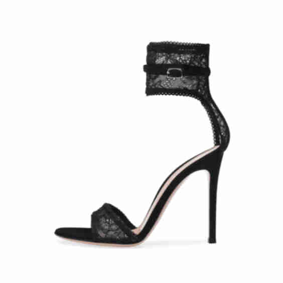 Sexy Net Cloth Lace Super High Heels Sandals