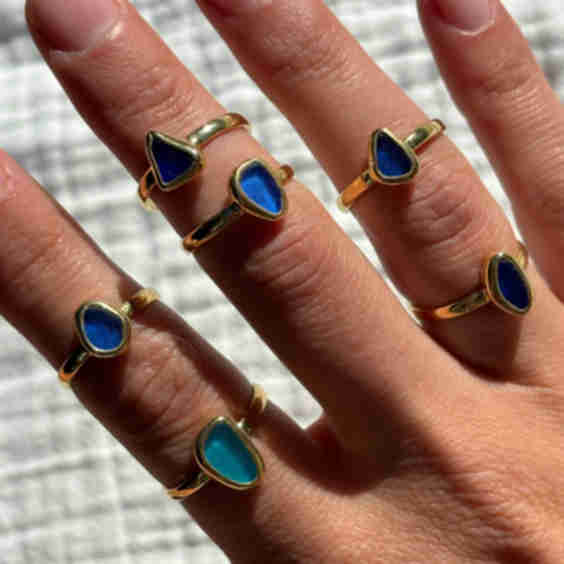 Sea Glass Ring (Handmade)