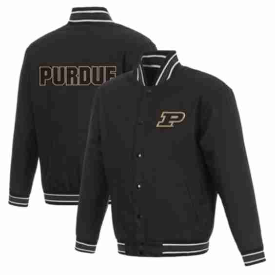 Poly Twill Full Snap Varsity Jacket