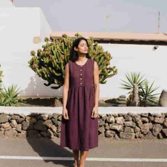 Sleeveless Maxi Mama Linen Dress