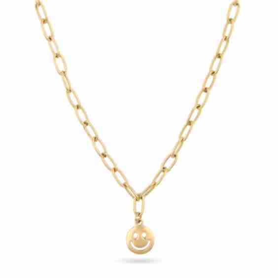 O&F Smiley Pendant Necklace