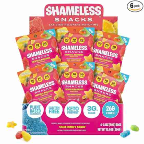 Tropical Paradise Variety Pack Sour Gummy Candy (6 Single Serving Packets)