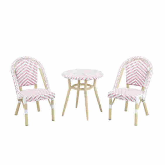 Contemporary Aluminum 3-piece Kid's Patio Outdoor Table And Chair Set