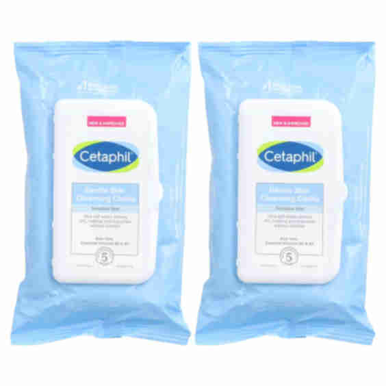 Gentle Skin Cleansing Cloths, 2 Packs, 25 Pre-Moistened Cloths Each