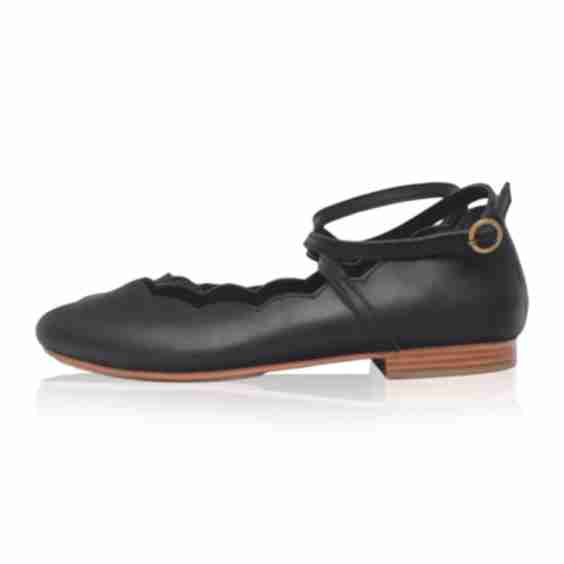 Myrelle Criss Cross Leather Ballet Flats