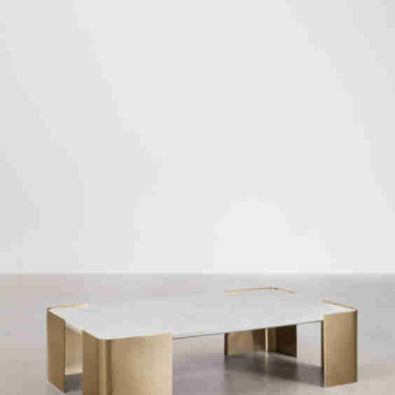 Bemerit Rectangular Coffee Table 110x70 Cm In Marble And Stainless Steel