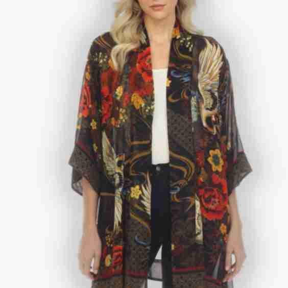 Flower Crane Flying Kimono Top