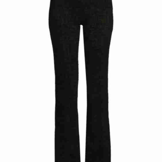 Cotton-Blend Full-Length Flare Pants