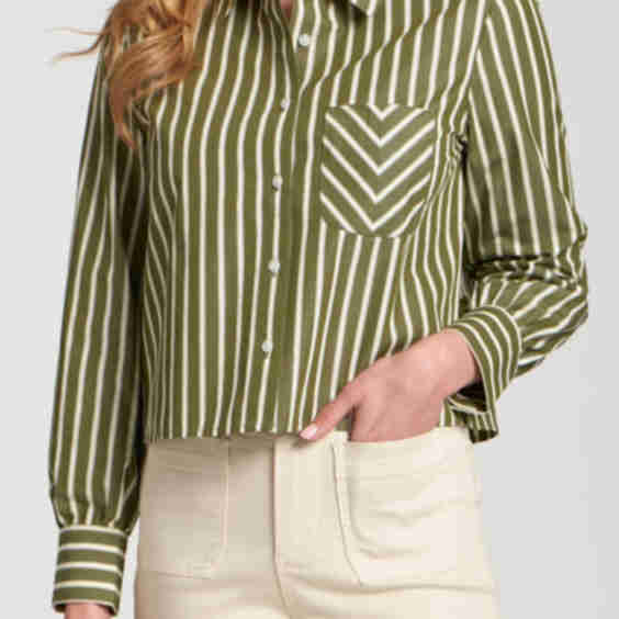 Cropped Stripe Shirt