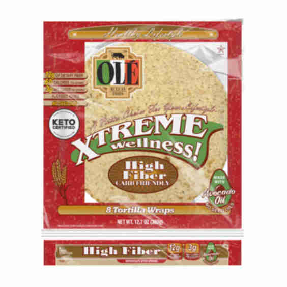 Xtreme Wellness High Fiber Low Carb Keto Friendly Tortilla Wraps