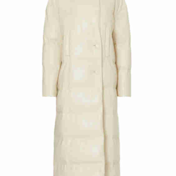 Faux Leather Puffer Coat
