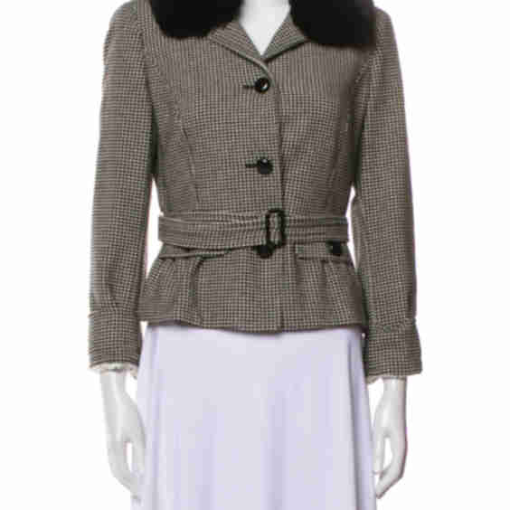 Houndstooth Print Blazer