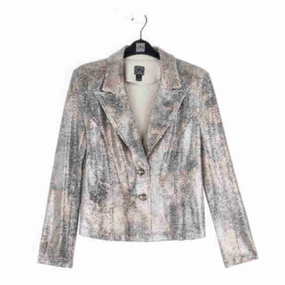 Sequin Knit-Modern Button Blazer 