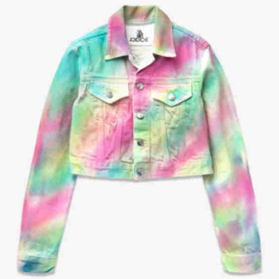Diagonal Rainbow Cropped Jacket