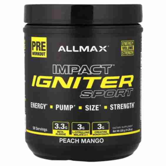 Impact Igniter Sport, Pre-Workout, Peach Mango, 11.29 oz (320 g)