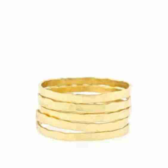 Set of 5 Hammered Band Rings