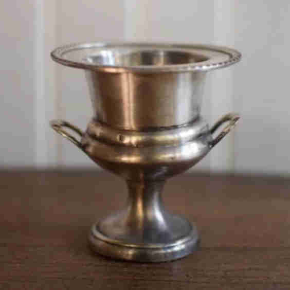 Vintage Match Holder Small Tarnished Silverplated Urn