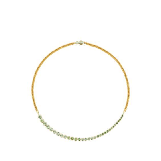 Asymmetrical Mint Tourmaline Bubble Necklace