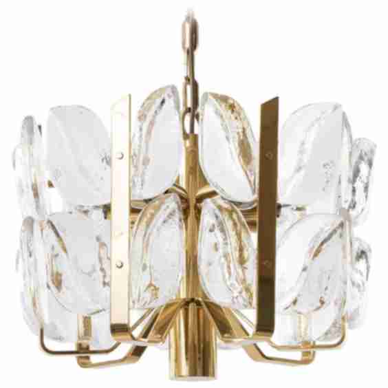 Brass And Glass Pendant Light 1960 S