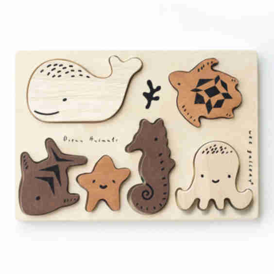 Ocean Animals Wooden Tray Puzzle-2nd Edition