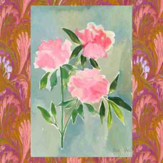 Marbled Florals #4 Art