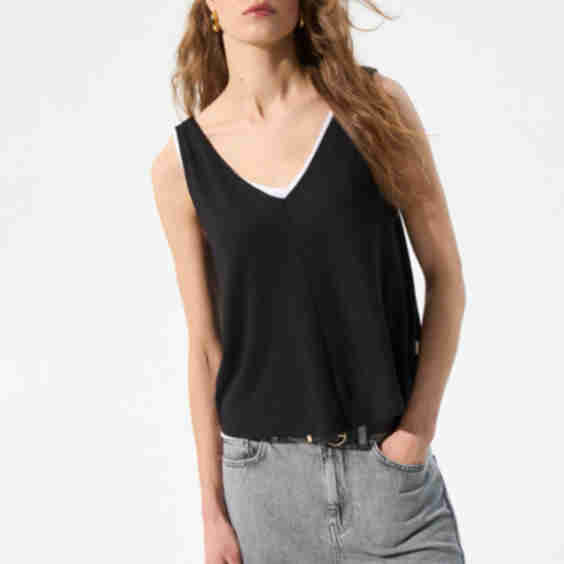 Sleeveless Top with V-neck