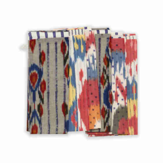 Ikat Confusion Stripes Hand Woven Ikat  Double Sided Napkin