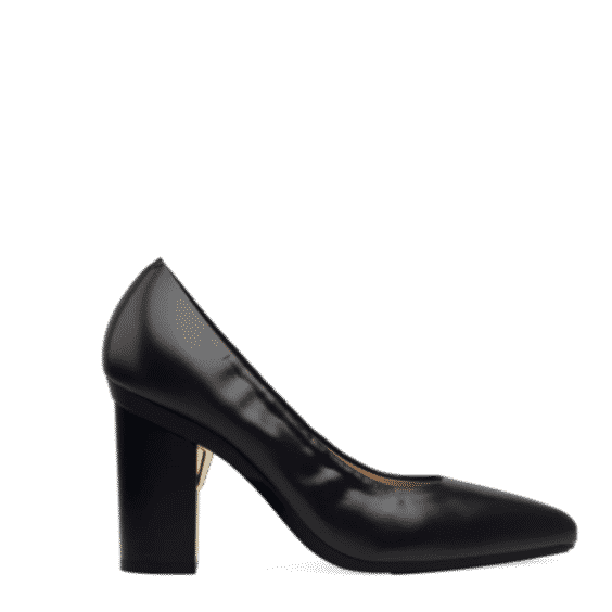 The Pump Coal Stretch Leather 4 Block