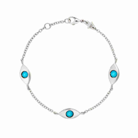 Plain Three Eyes Solid Gold Bracelet