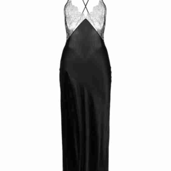 Rendez-Vous Lace Detail Silk Dress