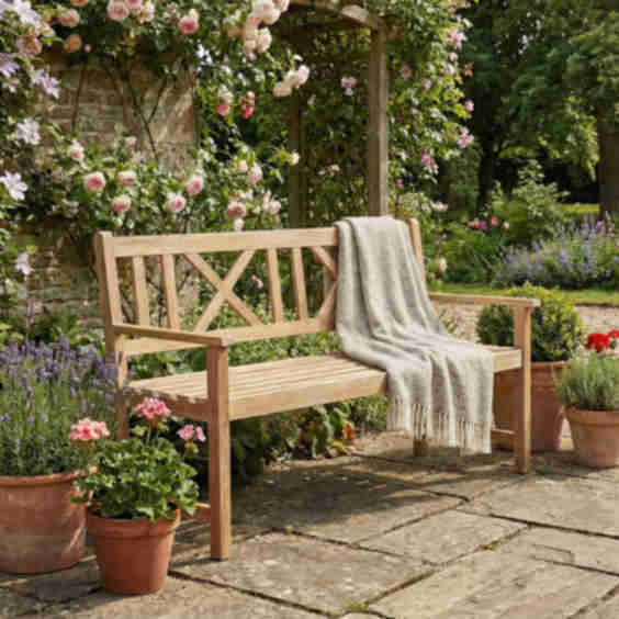 Richmond Light Teak Outdoor 3 Seater Bench