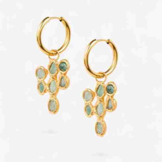 Cactus Hoops in Gold Earrings