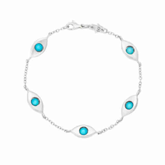 Plain Five Eyes Solid Gold Bracelet