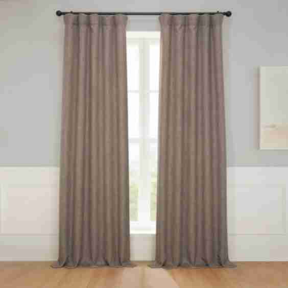Dutch Cocoa Textured Faux Linen Room Darkening Curtain