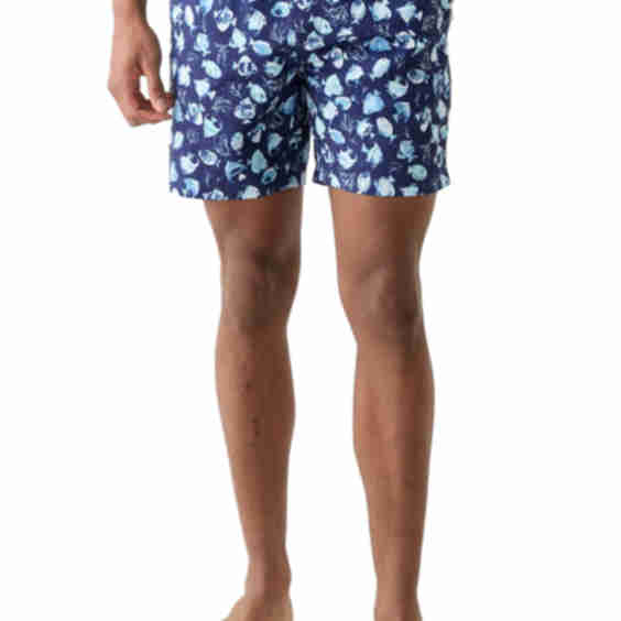 Fish Print Swim Trunks