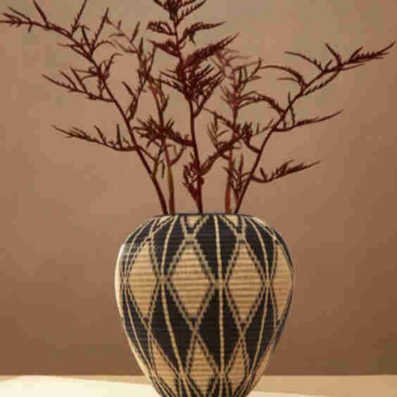 Diamond Handwoven Werregue Palm Large Vase