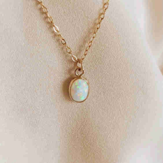 Oval Opal Necklace