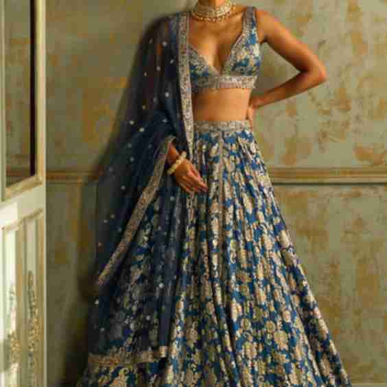 Embroidered Brocade Lehenga