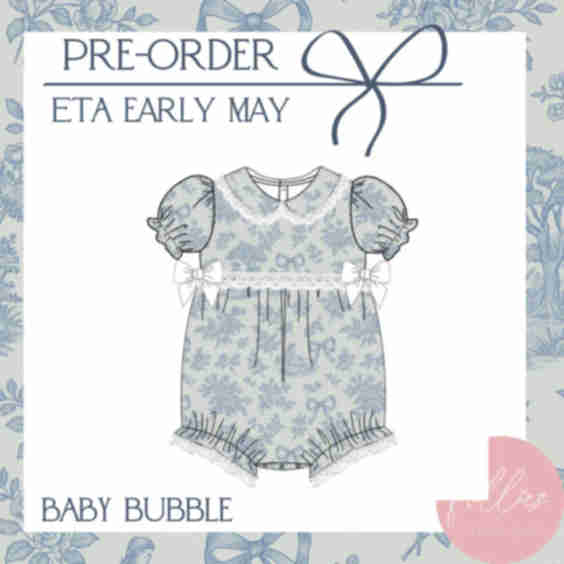 The Harriett Faye Blue Toile Bubble