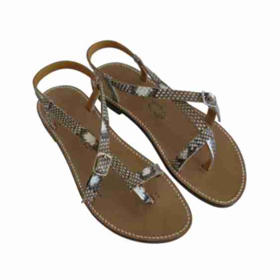 Serpent Real Python Leather Sandals