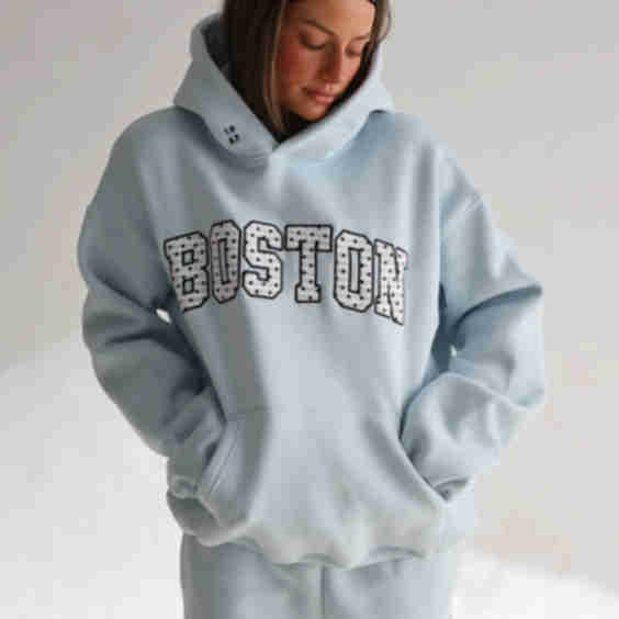 City Hoodie in Coastal Dot