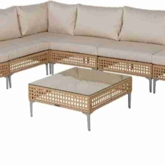 Wicker Patio Furniture Set with Lift Top Storage Table