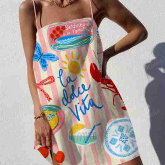Seaside Holiday Striped Print Shirt & Shorts Two-Piece Set