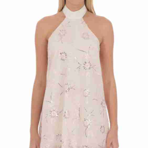 Auralisse Embellished Halter Mini Dress