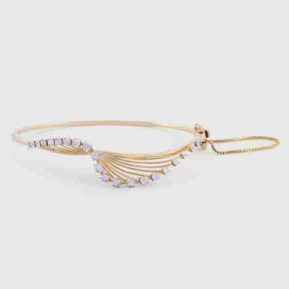 Elegant Precision Gold & Diamond Bangle