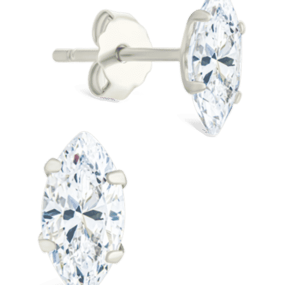Marquise Cut Prong Set Stud Earrings