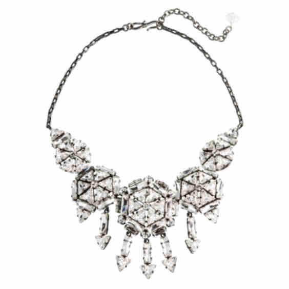 Cosmo Queen Crystal Five Circle Statement Necklace