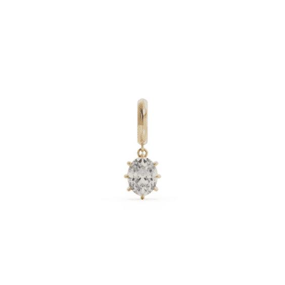 Oval Diamond Bespoke Pendant - Hinged Bail