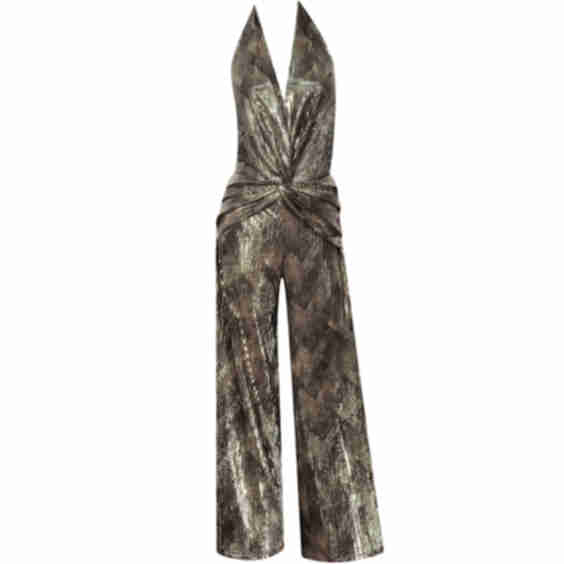 Not On Your Nelly Gold Metallic Jumpsuit