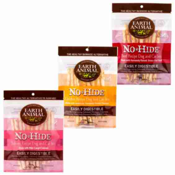 No-Hide Stix Long Lasting Natural Rawhide Alternative Salmon Recipe Dog & Cat Treats